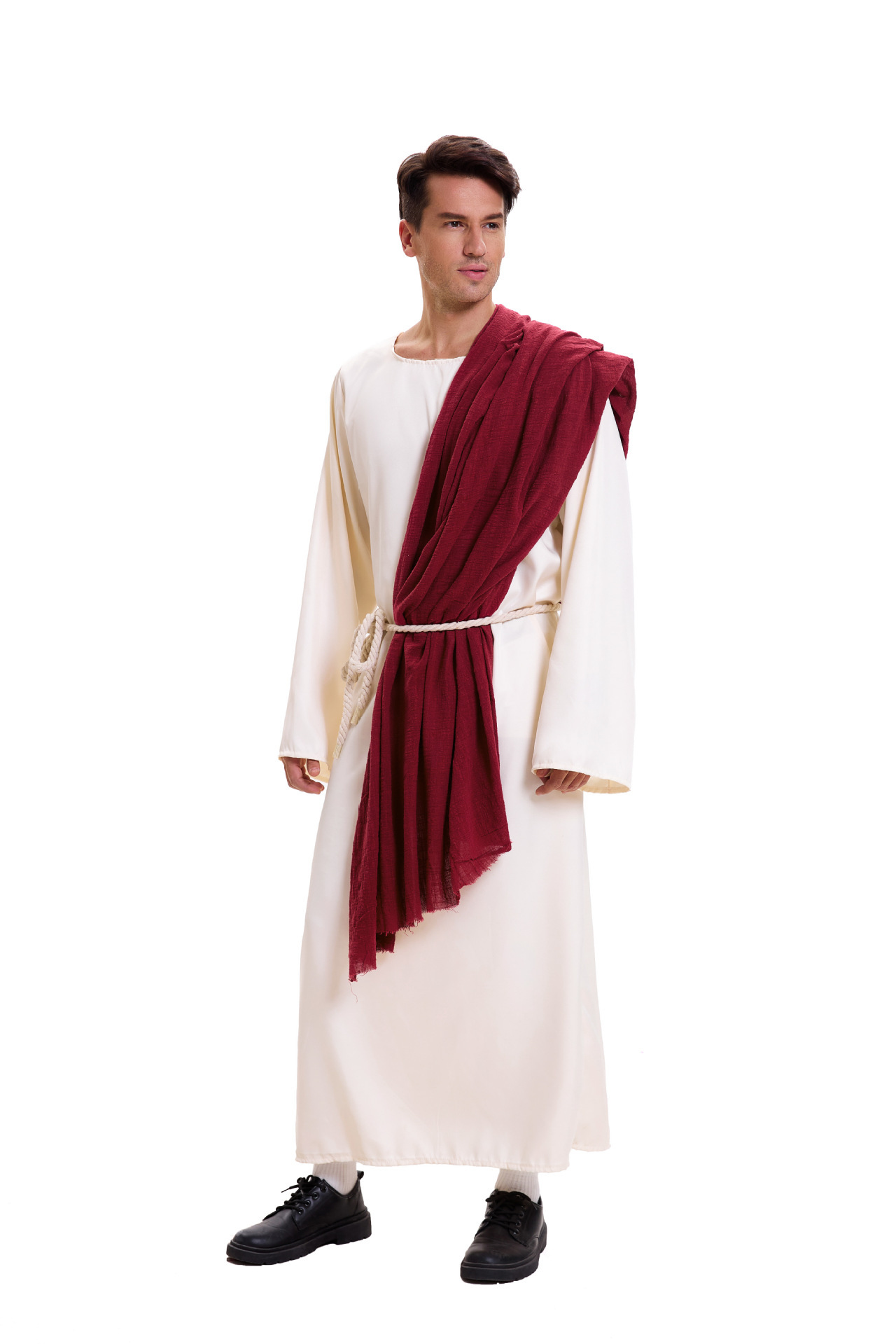 Mens Halloween Retro Arabian Robe Middle Eastern Cosplay Shepherd Costume